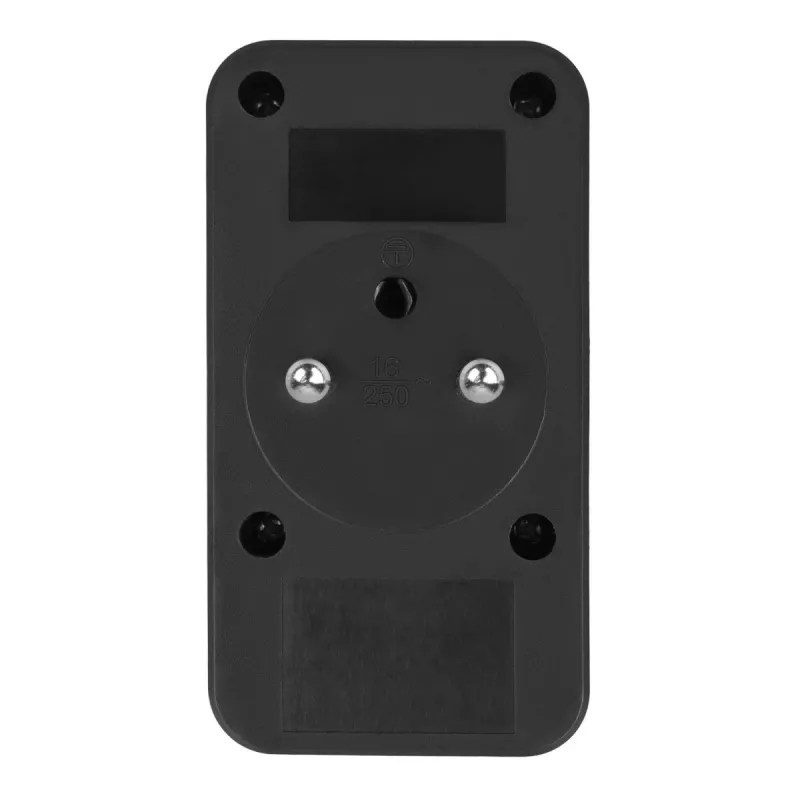 Power splitter MACLEAN MCE249 F/B – 2 prese AC (16A + 6A) con 2×USB-A e 2×USB-C PD 20W, spina EU, nero