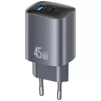 Caricabatterie T66 45W CC290 GaN ricarica rapida argento