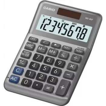 Calcolatrice basic Casio MS-80F desktop 8 cifre grigia