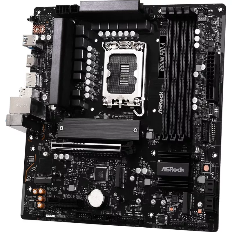 Scheda madre ASRock B860M Pro-A micro ATX — Intel B860, LGA 1851, DDR5, 4 DIMM, fino a 256 GB, 2.5Gb Ethernet