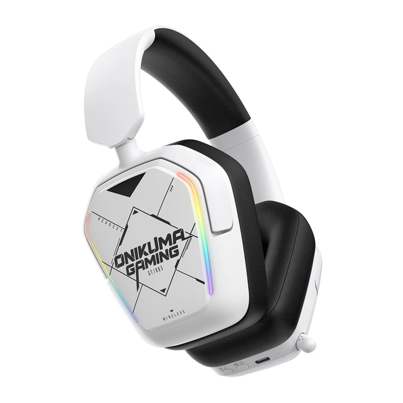 Cuffie con filo/wireless Onikuma GT883 bianche — connessione Bluetooth e con filo, design over-ear