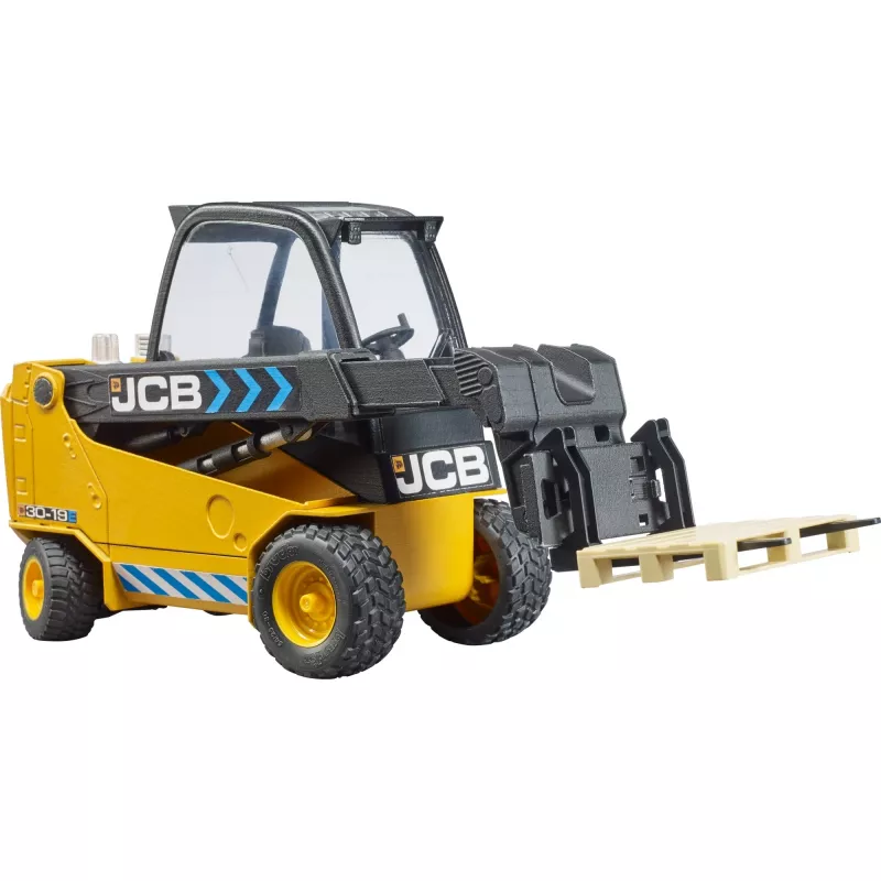 Carrello elevatore BRUDER JCB Teletruk giocattolo — ABS, età consigliata 3+, nero e giallo