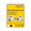 Adattatore spina di rete DeLOCK 11501 tipo F bianco 3A porte USB