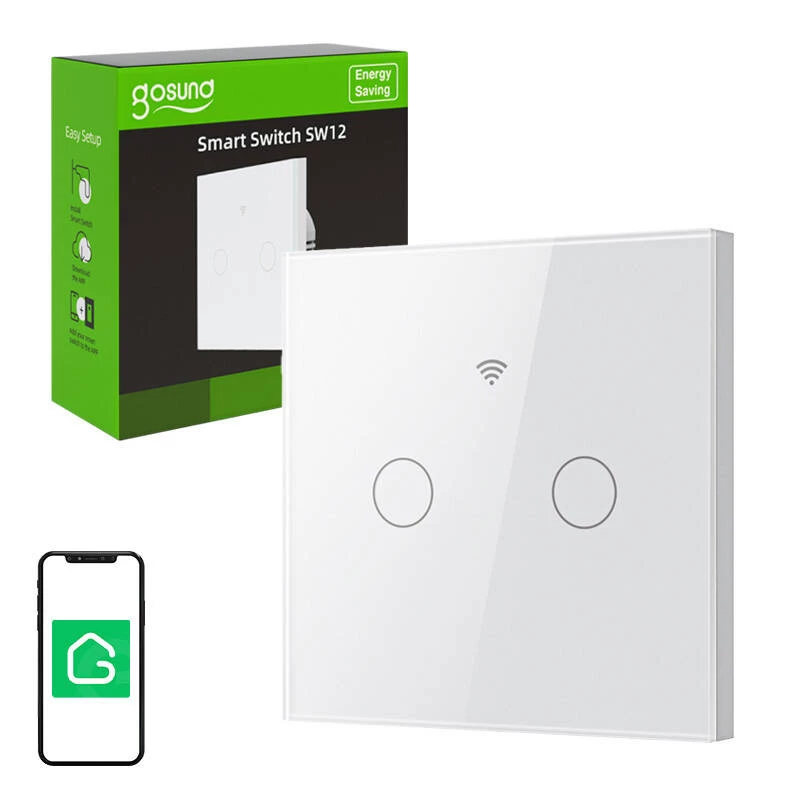 Interruttore luce touch smart WLAN Gosund SLS2 (modello SW12) — controllo touch, connettività WLAN, cablaggio N/doppio opzionale