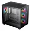 Case PC DeepCool CG530 4F Midi Tower nero — vetro temperato, ATX/ITX/Micro ATX, 3 ventole 120mm, USB-C