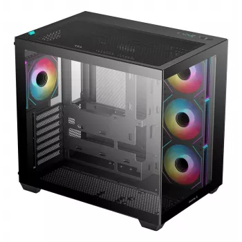 Case PC DeepCool CG530 4F Midi Tower nero — vetro temperato, ATX/ITX/Micro ATX, 3 ventole 120mm, USB-C