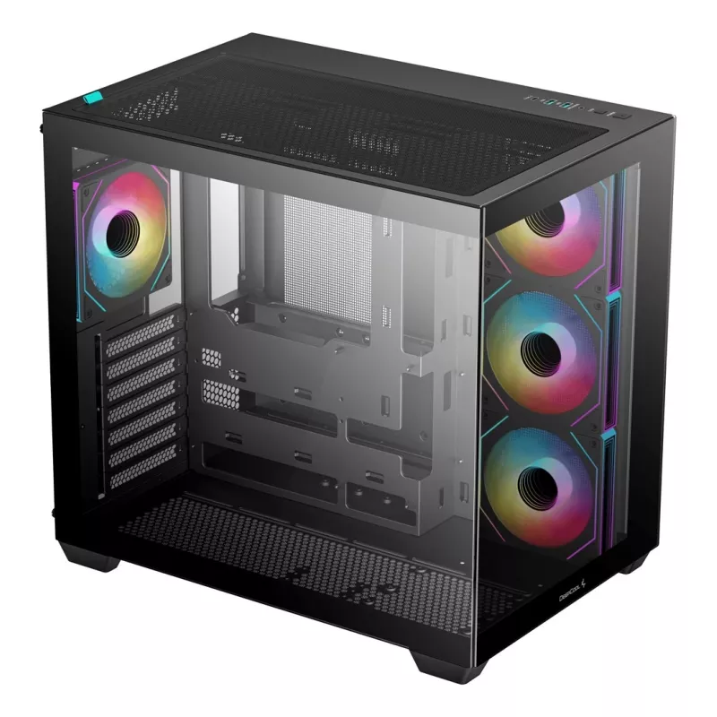 Case PC DeepCool CG530 4F Midi Tower nero — vetro temperato, ATX/ITX/Micro ATX, 3 ventole 120mm, USB-C