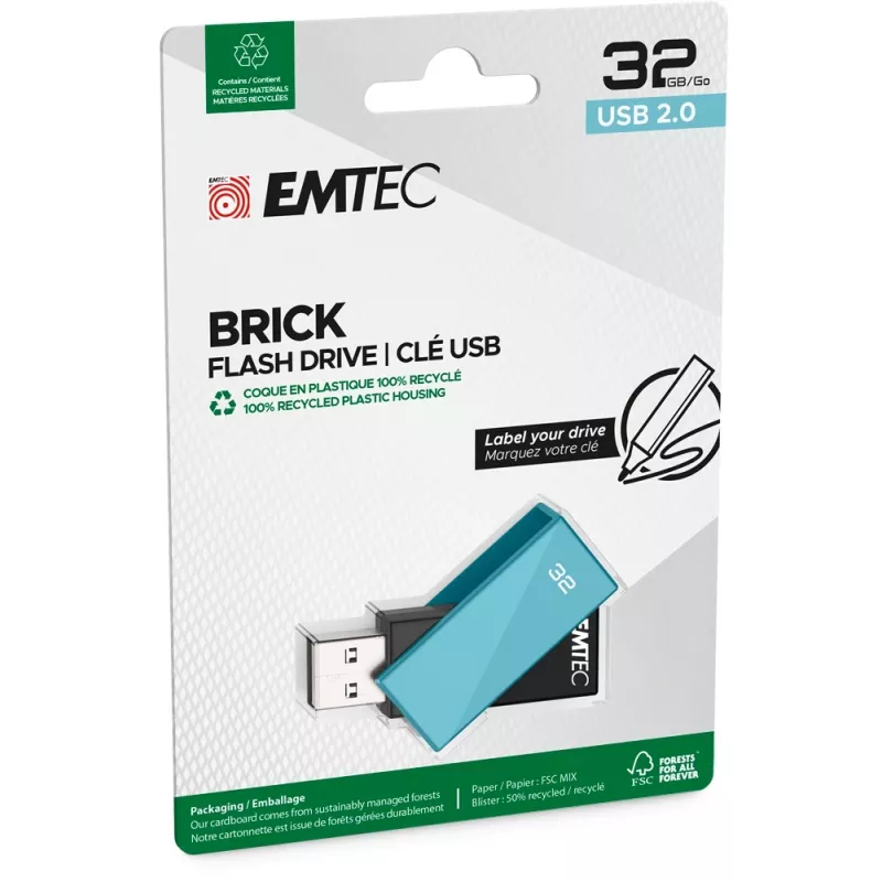 Chiavetta USB Emtec 32 GB USB Type-A C350 Brick 2.0 nero blu