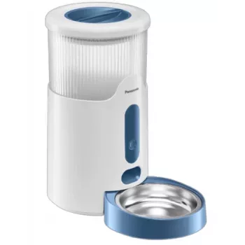 Panasonic CP-JNF01CW distributore di cibo e acqua per cani/gatti plastica, acciaio inox bianco universale distributore automatico per animali domestici
