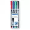 Pennarello indelebile Staedtler Lumocolor 317 WP4 nero, blu, verde, rosso