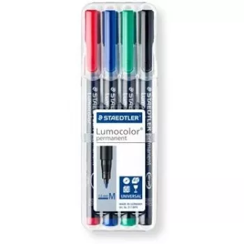 Pennarello indelebile Staedtler Lumocolor 317 WP4 nero, blu, verde, rosso