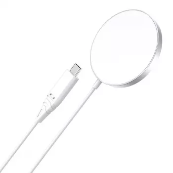 Caricatore wireless CHOETECH T518 15W Magnetic bianco – pad di ricarica wireless magnetico Qi