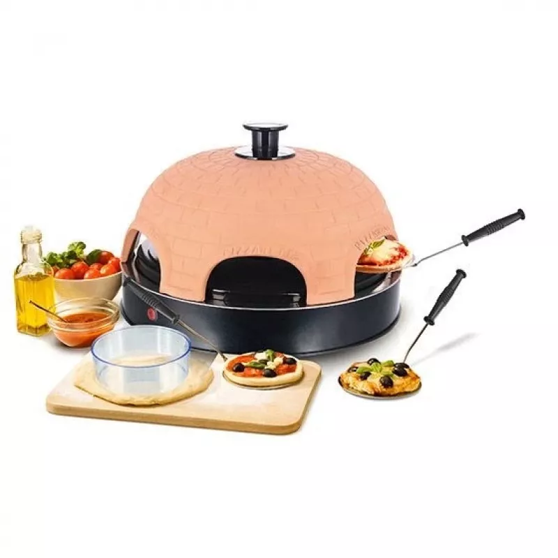 Forno per pizza Emerio PO-115984 6 pizze 1200 W nero arancione