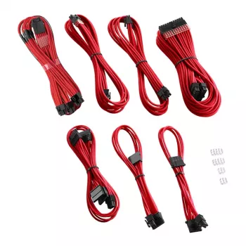 Kit cavi CableMod C-Series PRO ModMesh RM Black Label CM-PCSR-16P3KIT-NKR-R – cavi per alimentatore e GPU con guaina, ModMesh, rosso