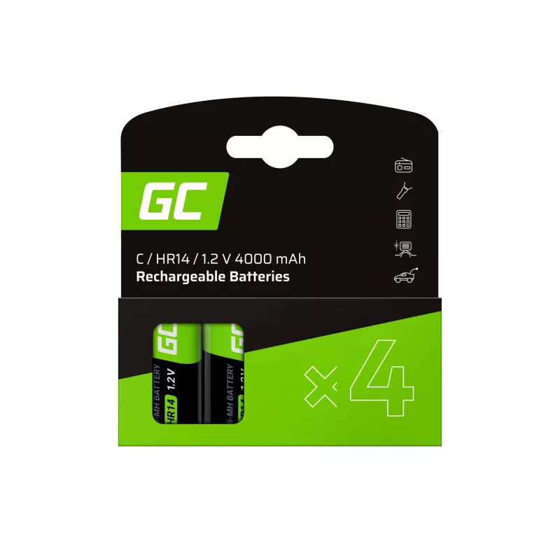 4x batteria ricaricabile Ni-MH HR14 - ricaricabile - 1,2V - 4000mAh