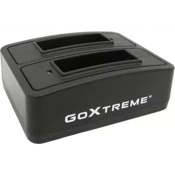 GoXtreme Dual Vision 4K stazione di ricarica batterie – caricabatterie dual-bay per batterie di action camera, modello 01492