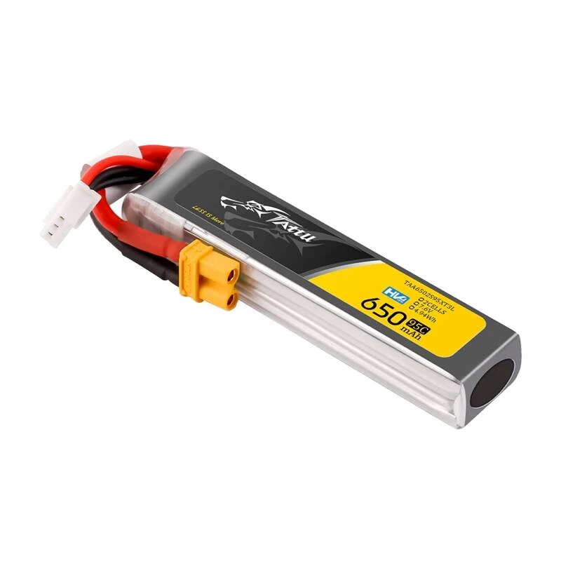 Batteria LiPo Tattu 2s 650mAh 95C 7,6V HV con XT30 Long-Pack