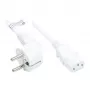 Cavo di alimentazione connettore Schuko tipo E+F (CEE 7/7, angolato) a C13 (dritto), bianco, 0,75 mm², 1 m, Good Connections® (P0130-W010)