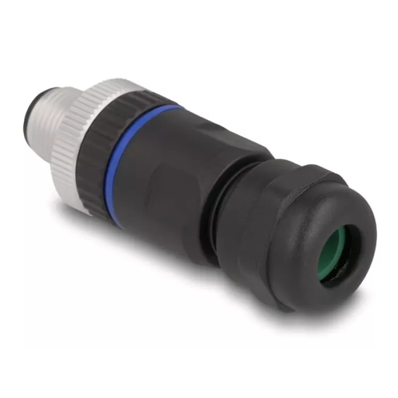 Connettore M12 DeLOCK codifica A 8 poli connettore maschio connessione a vite