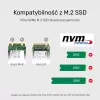 Case per SSD Unitek S1206A per 2 unità M.2 NVMe PCIe Gen3 x4, USB 3.2 Gen 2 (10 Gbit/s), alluminio, USB-C, incluso alimentatore