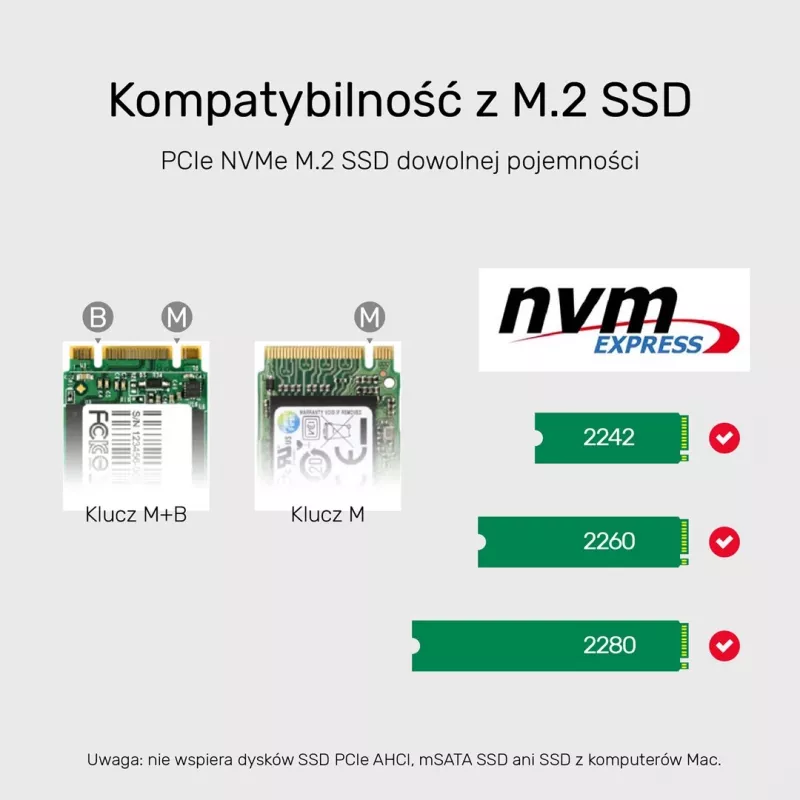 Case per SSD Unitek S1206A per 2 unità M.2 NVMe PCIe Gen3 x4, USB 3.2 Gen 2 (10 Gbit/s), alluminio, USB-C, incluso alimentatore