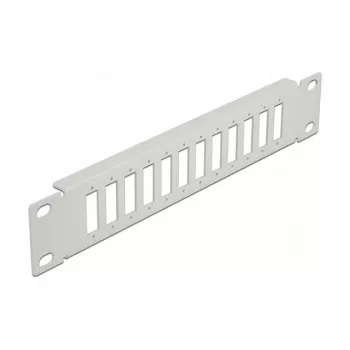 Patch panel fibra ottica DeLOCK 10 pollici 12 porte SC duplex LC quad 1U grigio