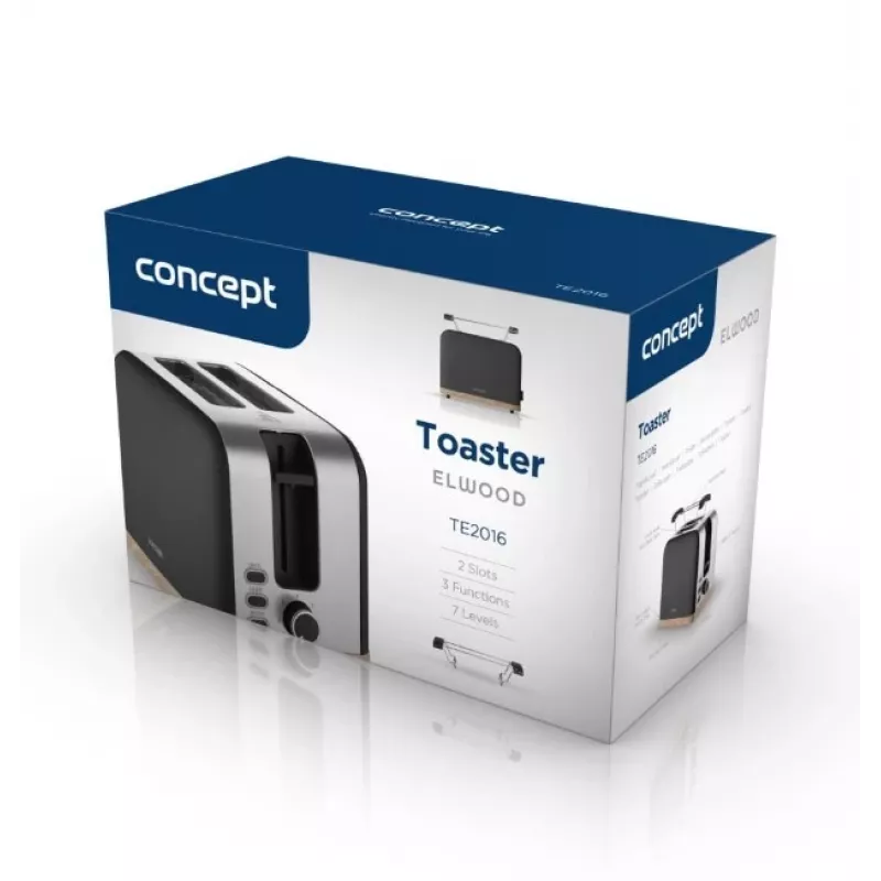 Tostapane Concept Elwood TE2016, 2 fette, nero