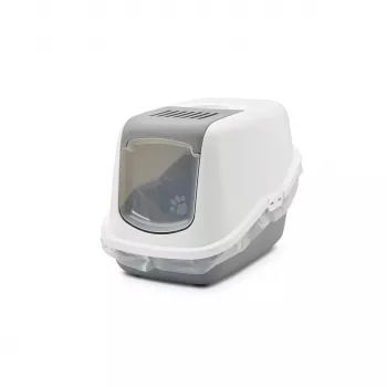 SAVIC Nestor bianco-grigio - lettiera per gatti con cupola - 56x39x38,5 cm - 1 pezzo