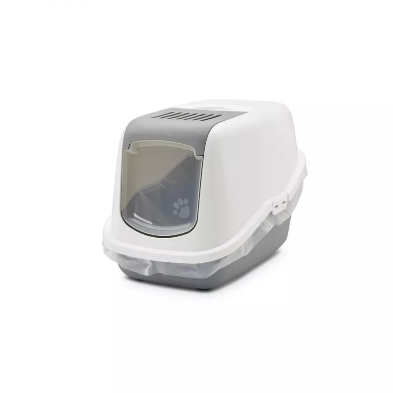 SAVIC Nestor bianco-grigio - lettiera per gatti con cupola - 56x39x38,5 cm - 1 pezzo