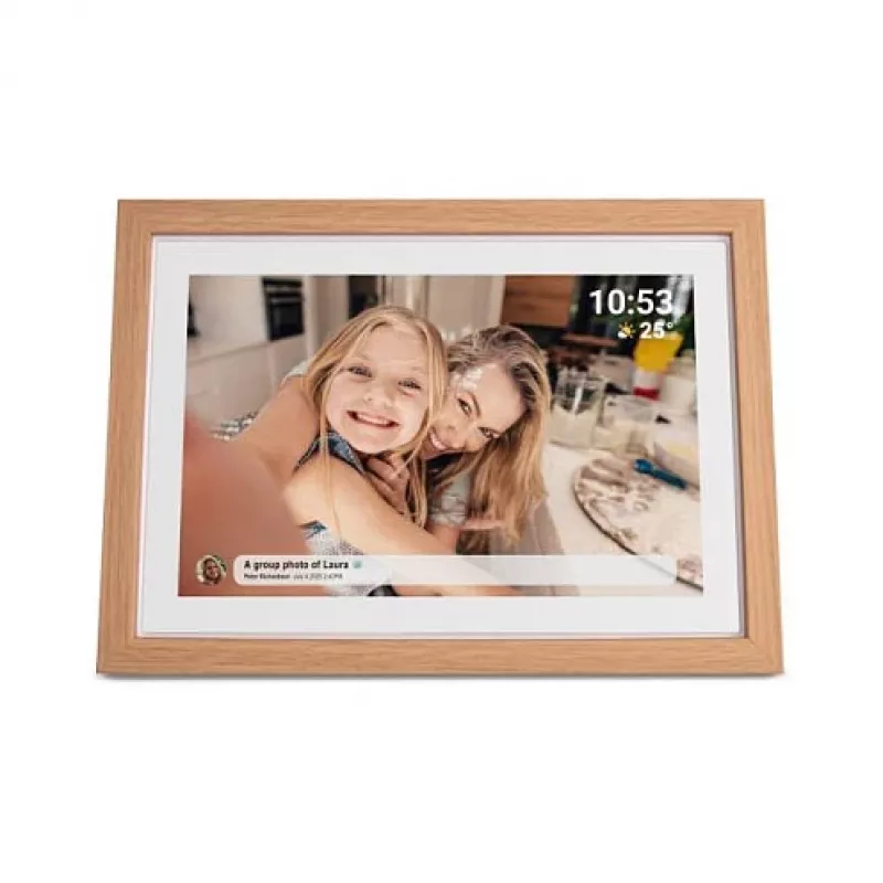 Denver PFF-1040LW Frameo cornice digitale, 10,1 pollici (25,4 cm), 16 GB, legno chiaro