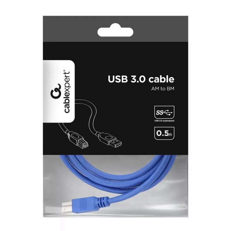 Gembird - cavo USB - USB Type-A (M) a USB Type-B (M) - USB 3.0 - 1,8 m - stampato - blu
