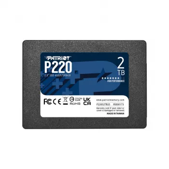 SSD Patriot||P220|2TB|SATA|velocità di scrittura 500 MBytes/sec|velocità di lettura 550 MBytes/sec|2,5|TBW 960 TB|P220S2TB25