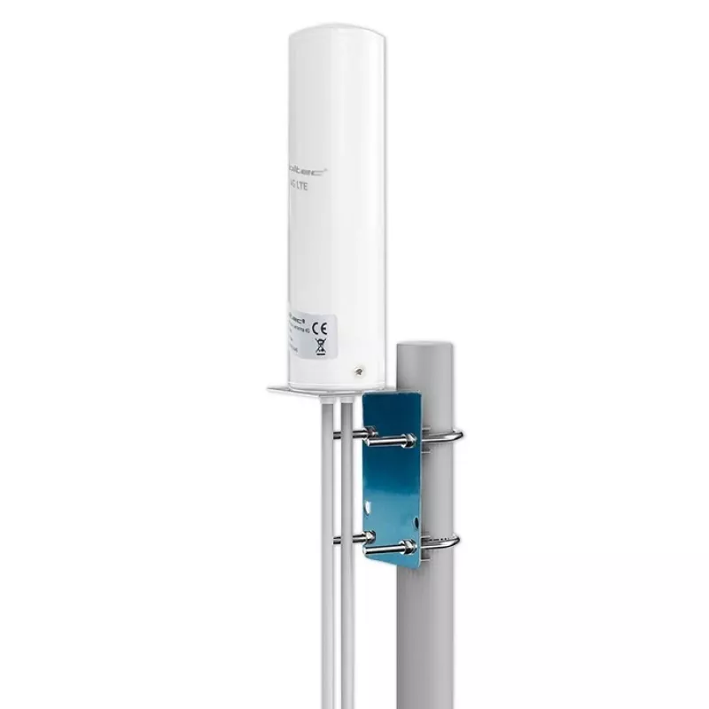 Antenna 4G LTE omnidirezionale per esterno QOLTEC 57044, 5 dBi, 600–2700 MHz, 50 W, 50 Ω, custodia in rame bianco