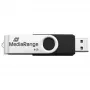 MEDIARANGE MR931-2 - 16 GB - USB Type-A / Micro-USB - 2.0 - 15 MB/s - anello rotante - argento - nero