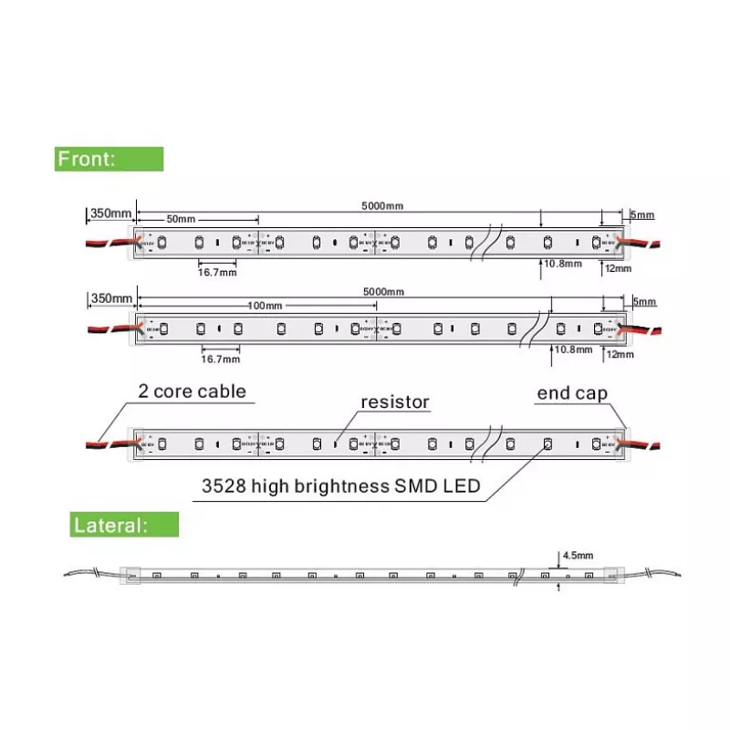 Synergy 21 Striscia LED Flex 3528 - 60 KW DC12V 24W IP65