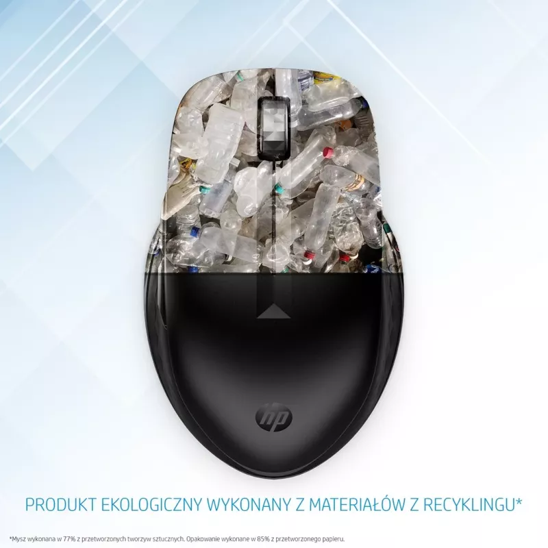 HP 435 mouse wireless multi-device, per destrimani e mancini, RF Wireless + Bluetooth, 4000 DPI, nero