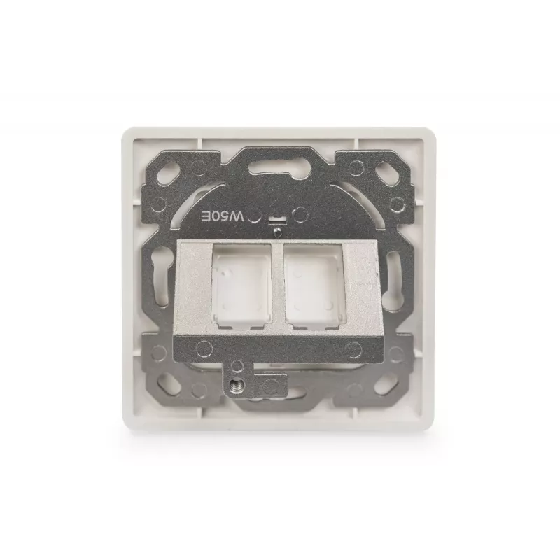 Digitus | Placca a parete per moduli Keystone, tipo tedesco, piastra centrale 50x50 mm, cornice 80x80 mm | DN-93801-1