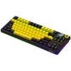 LORGAR KBP70TKLW, tastiera gaming meccanica TKL wireless Pro, nero/giallo, layout EN