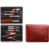 Zwilling Classic set da manicure in acciaio inox – custodia in pelle, 10 pezzi - rosso