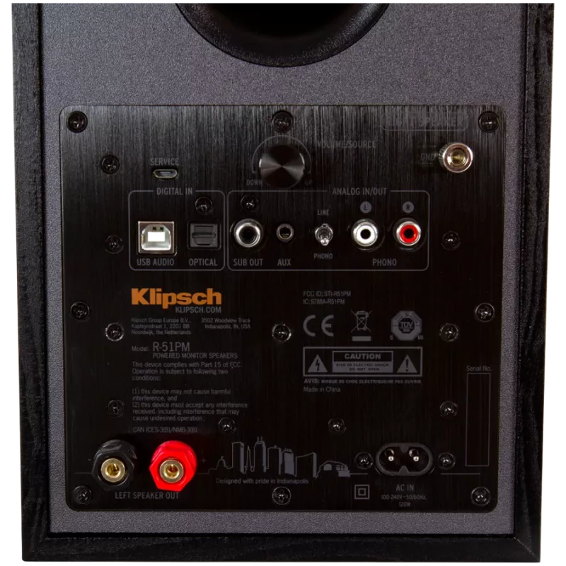 Diffusore da scaffale attivo KLIPSCH R-51PM — con filo e wireless, 120 W, nero/rame