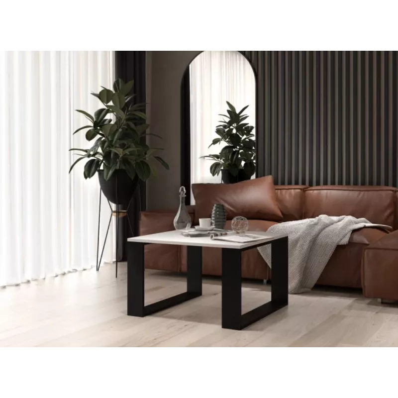 MODERN MINI tavolo 67x67x40 cm bianco/nero