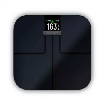 Bilancia pesapersone elettronica GARMIN Index S2 — nera, max. 181,4 kg, Wi-Fi/Bluetooth, composizione corporea