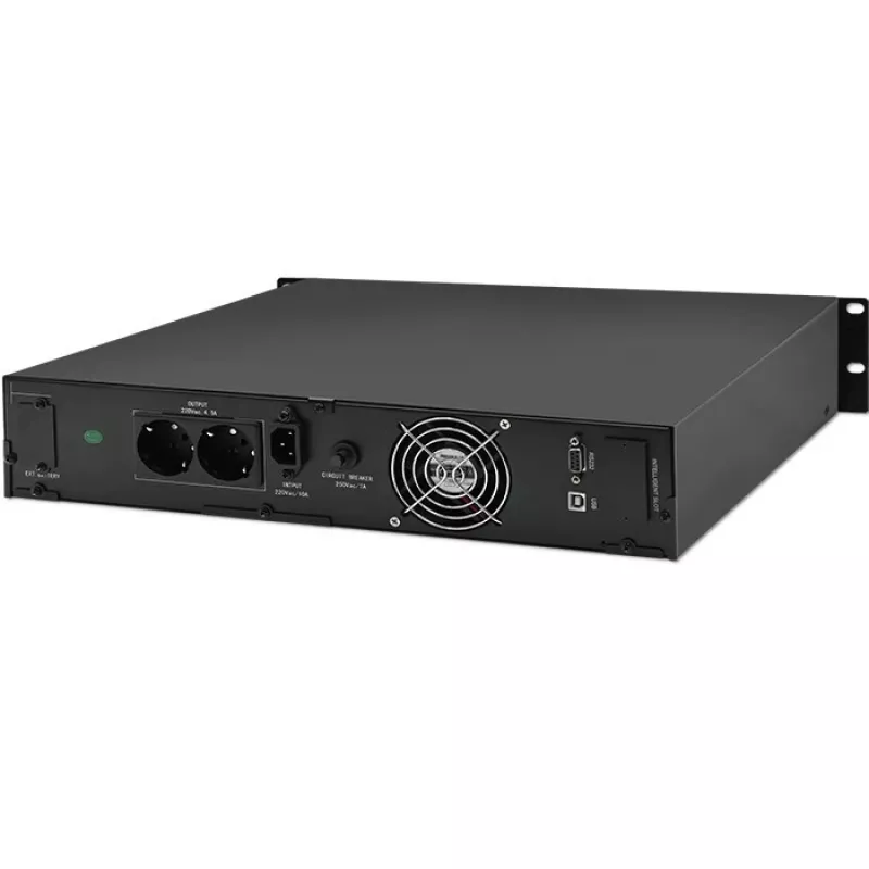Qoltec 53945 UPS rack, 1 kVA, 800 W, LCD