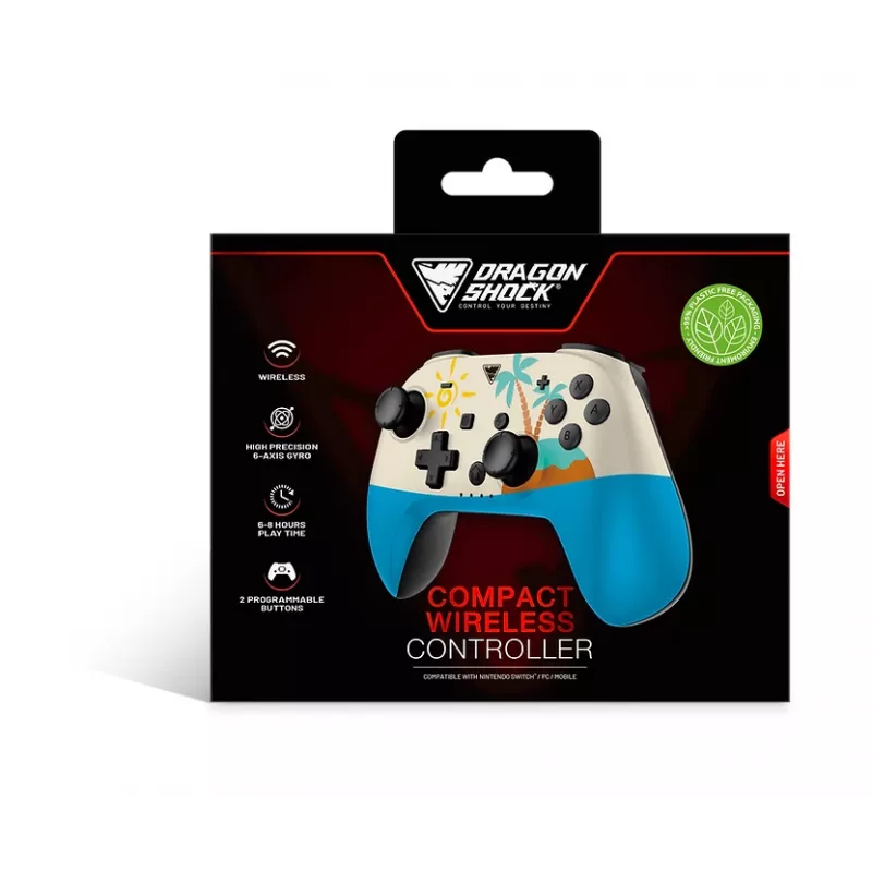 Dragonshock PopTop Compact - Gamepad - Nintendo Switch - pulsante Indietro - D-Pad - pulsante Home - tasto Reset - wireless - Bluetooth - USB Type-C (D