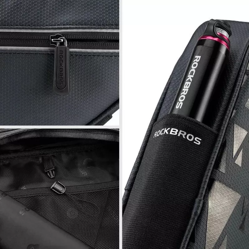 Rockbros B39-2 Borsa da telaio per bici impermeabile, nera