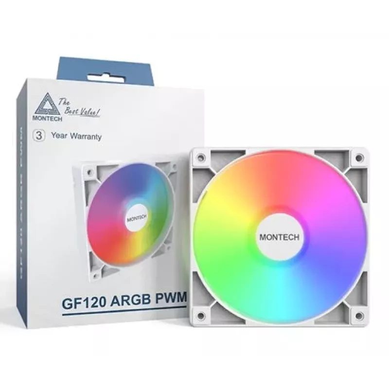 Montech GF120 V2 ARGB modulo ventola per case PC 12 cm bianco 3 pz.