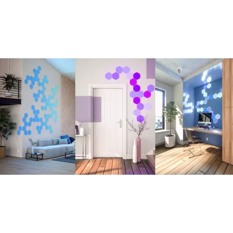 Nanoleaf Shapes Hexagons Smarter Kit, pannelli luminosi LED, 9 pezzi, bianco