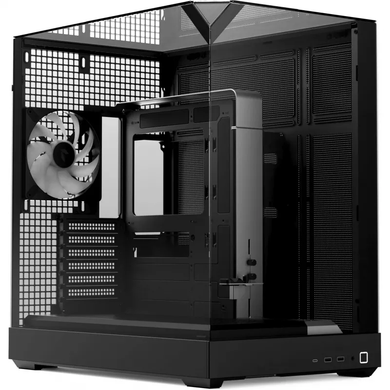 Case per PC APNX V2 con tre pannelli in vetro temperato, nero
