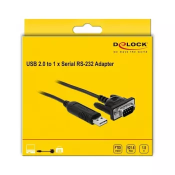 Cavo seriale DeLOCK 66282 nero 1,8 m RS-232 USB Type-A