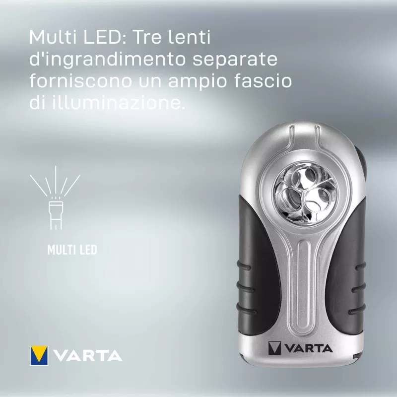 Torcia portatile Varta 16647 nero argento